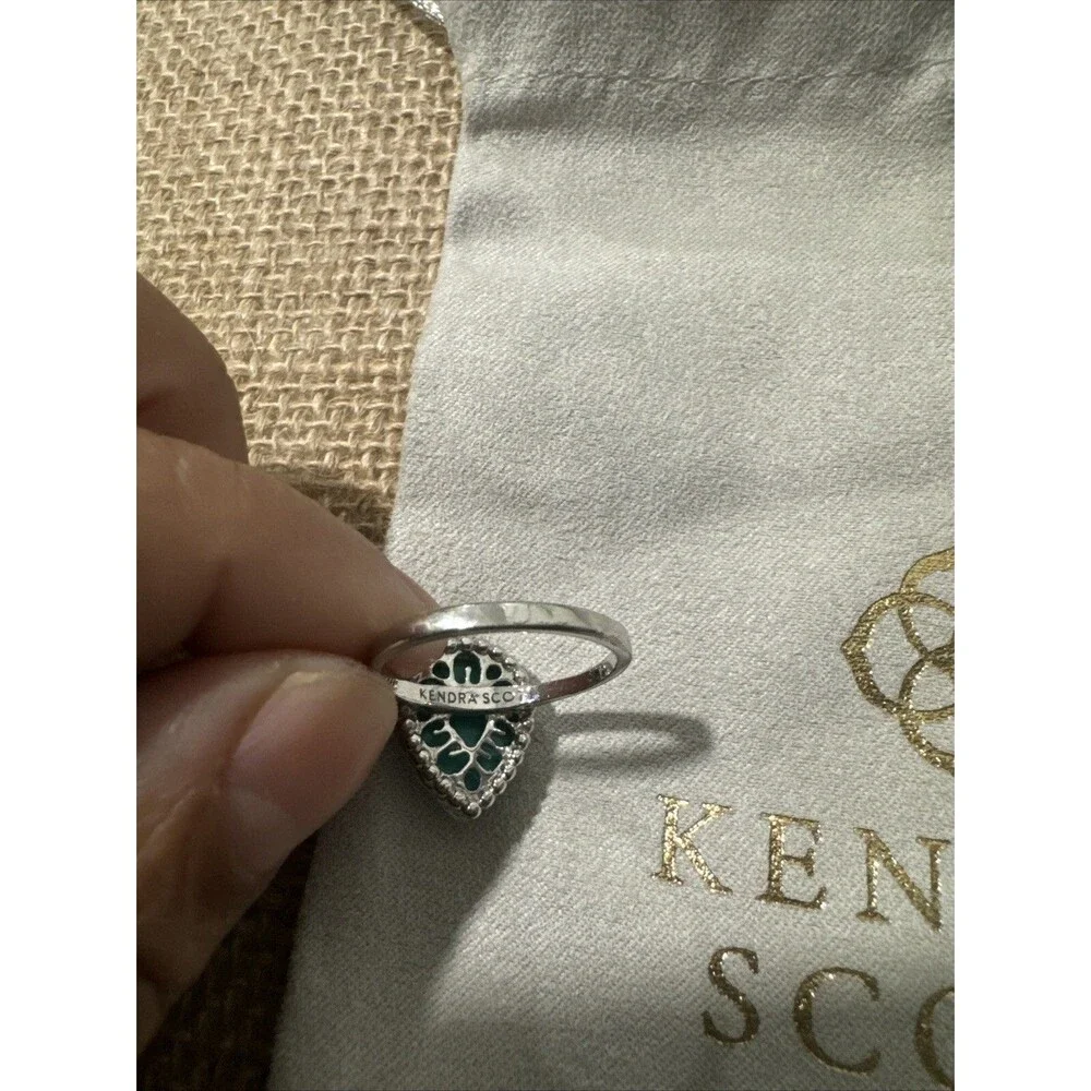 Kendra Scott Plated Blue Turquoise Ring Sz 7.